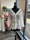 Broderie Crochet Cardigan