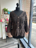 Broderie Crochet Cardigan