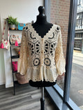 Broderie Crochet Cardigan