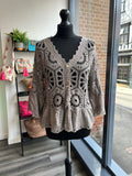 Broderie Crochet Cardigan