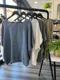 Sack Linen Frayed Edge Top