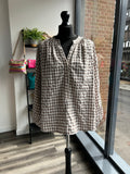Gingham Smock Top