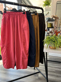 Cotton Barrel Leg Trousers