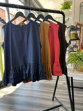Cotton Sleeveless Frill Top