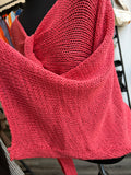 Open Weave Cotton Knit Top - Strawberry
