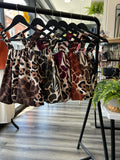Bubble Hem Animal Print Tops