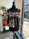 Bubble Hem Animal Print Tops