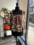 Bubble Hem Animal Print Tops