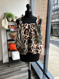 Bubble Hem Animal Print Tops