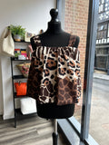 Bubble Hem Animal Print Tops