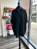 Needlecord Button Back Tunic - Black