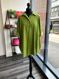 Needlecord Button Back Tunic - Lime