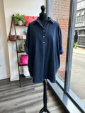 Needlcord Button Back Tunic - Navy