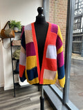 Colour Block Chunky Knit Cardigan