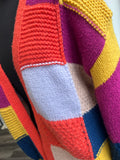 Colour Block Chunky Knit Cardigan