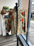Embroidered Velvet Jacket - Sage