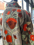 Embroidered Velvet Jacket - Sage