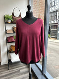 V Neck Fine Knit Top