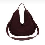 Large Corduroy Sherpa Bag - Wine