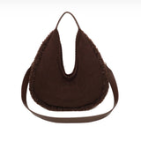 Large Corduroy Sherpa Bag - Chocolate