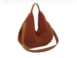 Large Corduroy Sherpa Bag - Wine