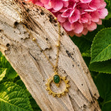 18ct Gold Plated African Jade Sunburst Necklace
