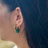 18ct Gold Plated Malachite Doughnut Earrings