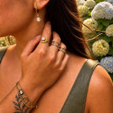 18ct Gold Plated Open Top Opal Ring