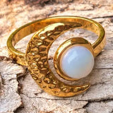18ct Gold Plated Open Top Opal Ring