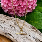 18ct Gold Plated T Bar Necklace