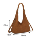 Faux Suede Shoulder Bag - Tan