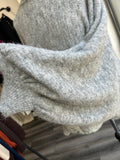 Wool Blend Batwing Balloon Sleeve Jumper - Dove Grey