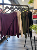 Soft Thin Knit Crossover Top