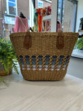 Straw Shopper - Blue