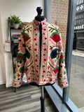 Hand Stitched Embroidered Jacket - Red