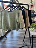 Boxy Button Back Linen Top
