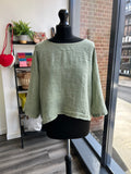 Boxy Button Back Linen Top