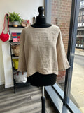 Boxy Button Back Linen Top