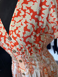 V Neck Maxi Dress - Orange