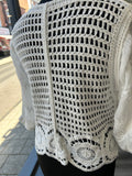 Crochet Button Down Top - White