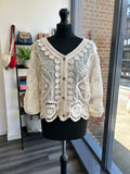 Crochet Button Down Top - Stone