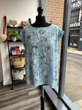 Button Back Floral Cheesecloth Top