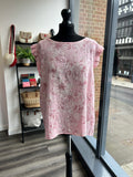 Button Back Floral Cheesecloth Top
