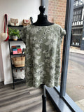 Button Back Floral Cheesecloth Top