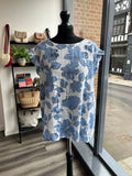 Button Back Floral Cheesecloth Top