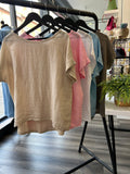 Linen Front Jersey Back Top