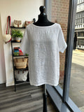 Linen Front Jersey Back Top