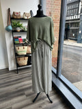 Striped Wide Leg Linen Trousers