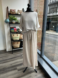 Striped Wide Leg Linen Trousers