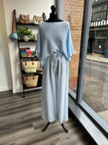 Striped Wide Leg Linen Trousers